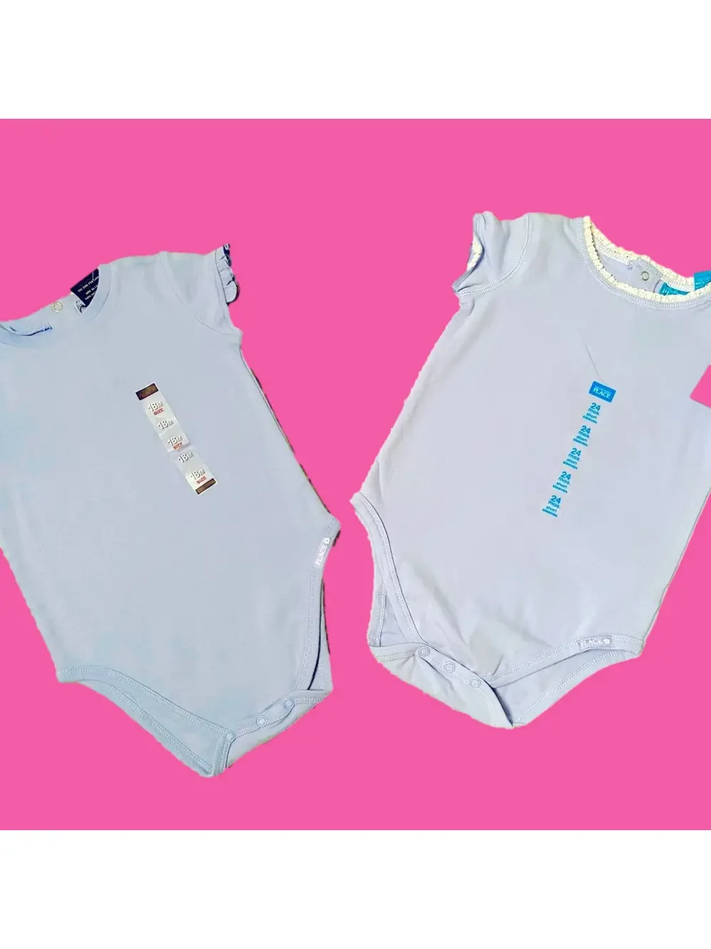 NWT Children’s place onesie’s 2 one is 18 months the other is 24 months blue